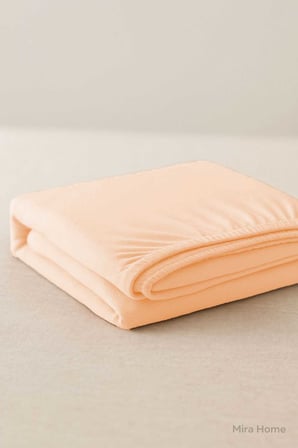 Çift Kişilik Düz Penye %100 Pamuklu Lastikli Çarşaf 200X200 Cm Battal Boy Newsheet Somon