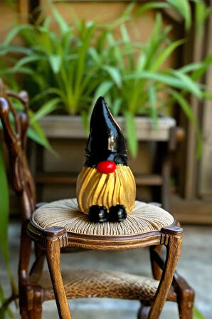 TESORİ TESSİLLİ Şans Cücesi Altın Sarı Dekoratif Cüce 6x6 cm Altın Sarısı Parlak