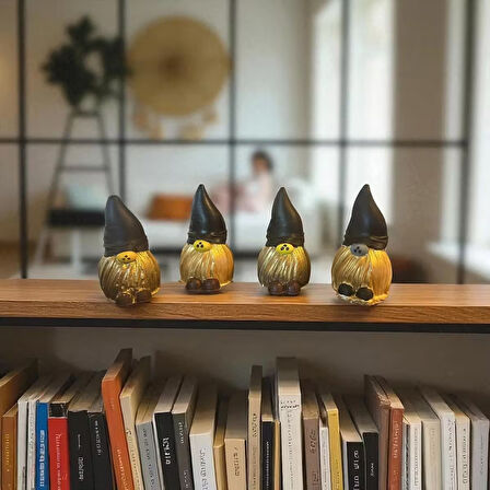 TESORİ TESSİLLİ Şans Cücesi Altın Sarı Dekoratif Cüce 6x6 cm Altın Sarısı Parlak