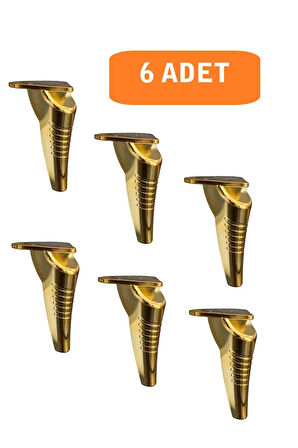 Kanepe Koltuk Tv Ünitesi Konsol Yükseltme Çizgili Model Plastik Ayak 19 Cm Gold Renk 6 Adet
