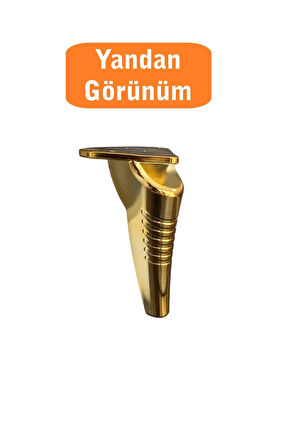 Kanepe Koltuk Tv Ünitesi Konsol Yükseltme Çizgili Model Plastik Ayak 19 Cm Gold Renk 6 Adet