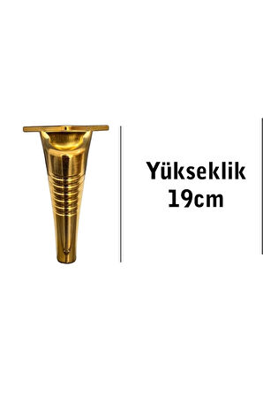 Kanepe Koltuk Tv Ünitesi Konsol Yükseltme Çizgili Model Plastik Ayak 19 Cm Gold Renk 6 Adet