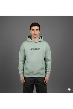 Lenithra Nikola Tesla Sırt Baskılı Unisex Oversize Hoodie Gri / L