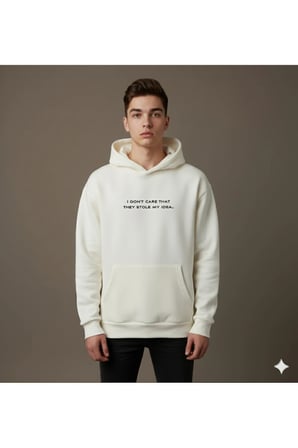 Lenithra Nikola Tesla Sırt Baskılı Unisex Oversize Hoodie Beyaz / M