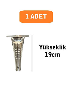 Kanepe Koltuk Tv Ünitesi Konsol Yükseltme Çizgili Model Plastik Ayak 19 Cm Krom Renk 1 Adet