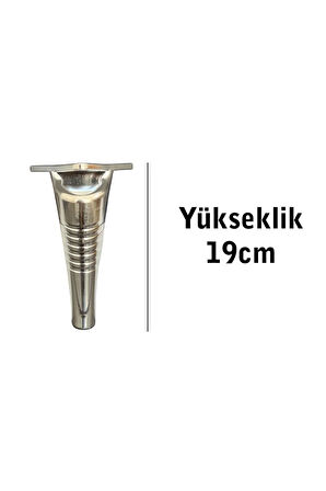 Kanepe Koltuk Tv Ünitesi Konsol Yükseltme Çizgili Model Plastik Ayak 19 Cm Krom Renk 4 Adet