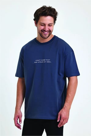 Lenithra Nikola Tesla Sırt Baskılı Unisex Oversize T-shirt Füme / S