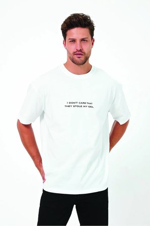 Lenithra Nikola Tesla Sırt Baskılı Unisex Oversize T-shirt Beyaz / 2XL