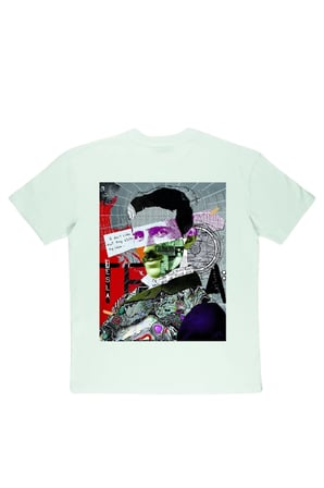 Lenithra Nikola Tesla Sırt Baskılı Unisex Oversize T-shirt Beyaz / 2XL