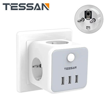 Tessan 6ın1 Korumalı Priz
