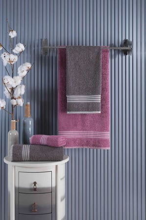 4 Lü Kadın Erkek Banyo Havlusu Takımı Oscar Mürdüm Antasit