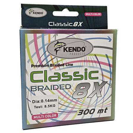 Kendo Classic 8X 300m Multicolor Örgü İp 0.18mm