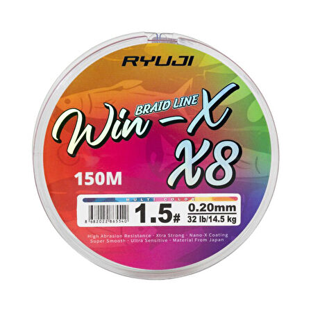 RYUJI WINX X8 150M MULTI COLOR İP MİSİNA 0.20MM