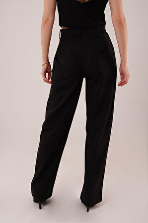 Teusta Premium Model Oturtmalı Siyah Pantolon