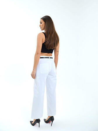 Teusta 7397 PANTOLON-BEYAZ