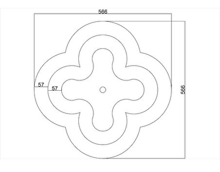 Motifpiyer Lamba Tavan Göbeği Duz-3k-model-yonca-56cm-2-adet 