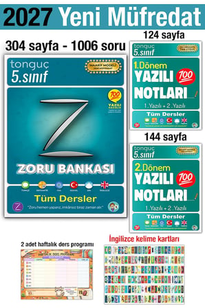 5. Sınıf 2027 Tüm Dersler Zoru Soru Bankası 1. 2. Dönem Yazılı Notları