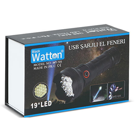 19 Led 5 Mod Geniş Açı El Feneri WT-705