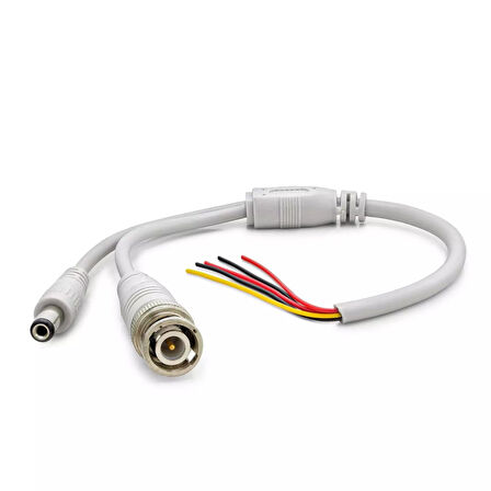 Power Jak Kablo Dc + Bnc 60Cm Beyaz HDX5530