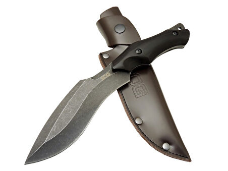 Sog Vaquita Kukri 807B BK Eskitme Outdoor Bıçak 27cm - Ahşap Sap, Deri Kılıf