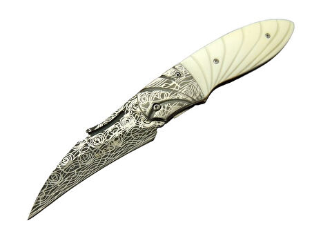 Buck Knives DMS BK-3208 Carves Damascus Kamp Çakı 23 cm - Kılıflı, Kutulu