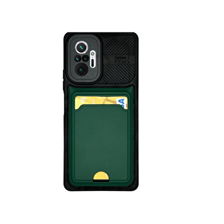 XİAOMİ REDMİ NOTE 10 PRO  KARTLIKLI SİLİKON KILIF YEŞİL