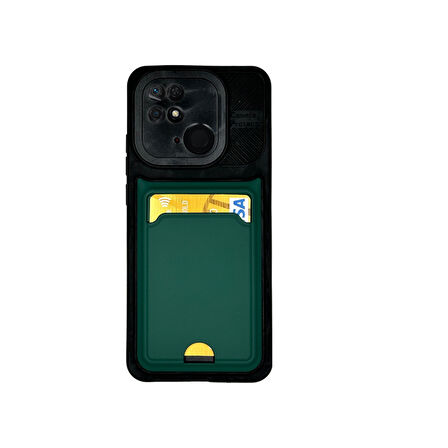 XİAOMİ REDMİ 9C  KARTLIKLI SİLİKON KILIF YEŞİL