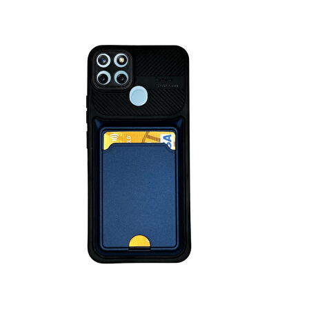 Realme C25 S  Kartlikli Si̇li̇kon Kilif Laci̇vert
