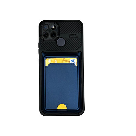 REALME C21 Y  KARTLIKLI SİLİKON KILIF LACİVERT