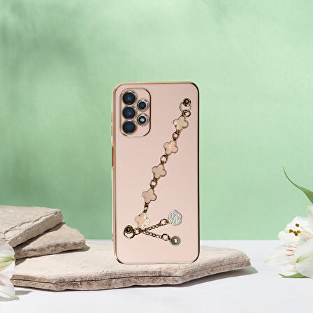 SAMSUNG A23  ELÇEK ŞANZELİZE KILIF ROSE GOLD