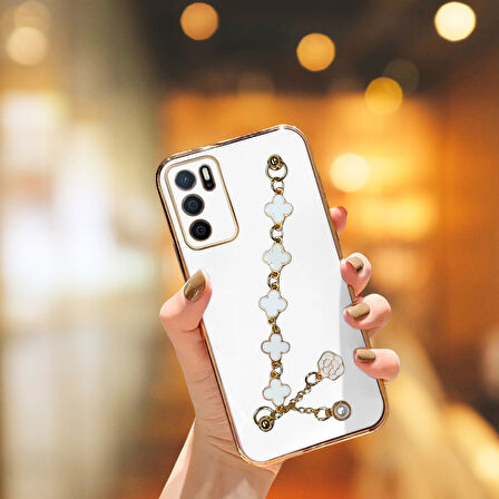 OPPO A16  ELÇEK ŞANZELİZE KILIF BEYAZ