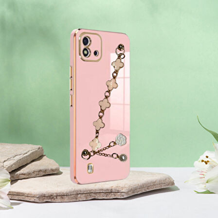 REALME C11 2021  ELÇEK ŞANZELİZE KILIF ROSE GOLD