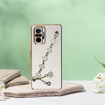 XİAOMİ REDMİ NOTE 10 PRO MAX  ELÇEK ŞANZELİZE KILIF BEYAZ