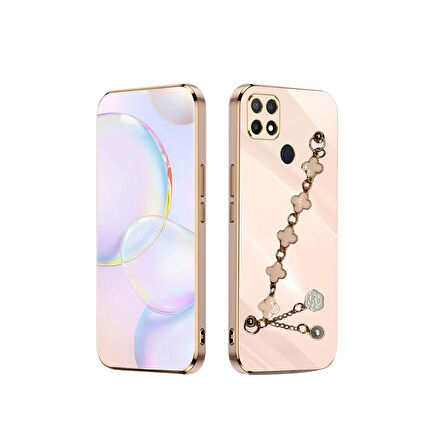 OPPO A15s  ELÇEK ŞANZELİZE KILIF ROSE GOLD