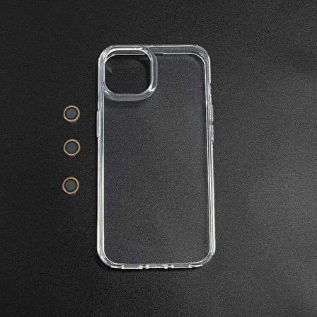 İPHONE 11  ŞEFFAF LENS HEDİYELİ CLEAR CASE (RENK SEÇENEĞİ LENS İÇİNDİR) GÜMÜŞ