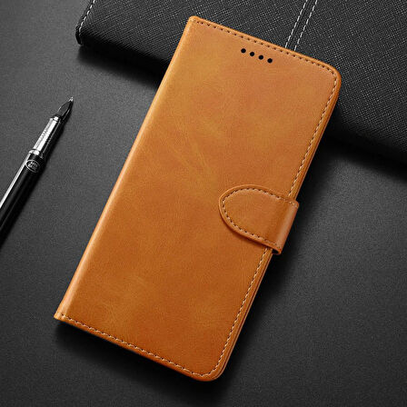 XİAOMİ REDMİ 9A  KARTLIKLI CÜZDAN KILIF (DELUXE WALLET CASE)  KAHVERENGİ