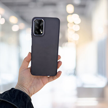 OPPO A74  ARKASI BUZLU ŞEFFAF HASSAS DÜĞME KAMERA ÇIKINTILI SERT MAT PERFECT MOR