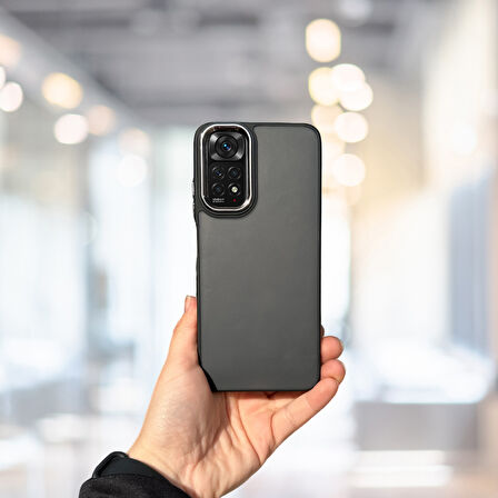XİAOMİ REDMİ NOTE 11S  ARKASI BUZLU ŞEFFAF HASSAS DÜĞME KAMERA ÇIKINTILI SERT MAT PERFECT SİYAH
