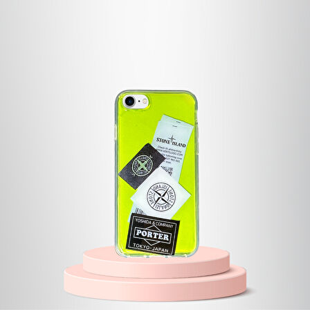 İPHONE 7 / 8 UYUMLU BASKILI RENKLİ TRANSPARAN KILIF  TİER COVER YEŞİL