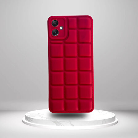 Samsung A05 Uyumlu  Silikon Madlen Case KIRMIZI