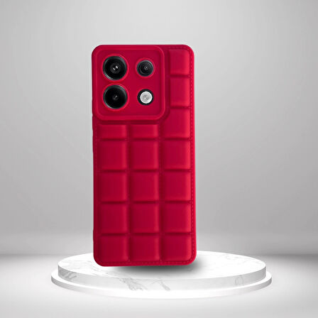 Xiaomi Redmi Note 13 Pro 5G Uyumlu  Silikon Madlen Case KIRMIZI