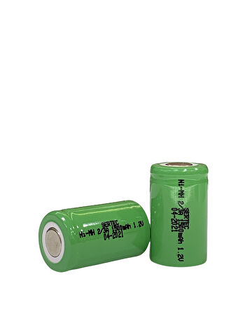 1.2V 1200 Mah - 2/3A - Ni-MH Şarjlı Pil - Başsız / Flat Head