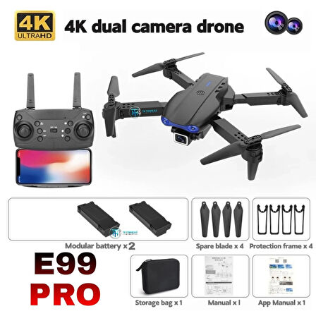E99 PRO Drone Kameralı Çift Bataryalı