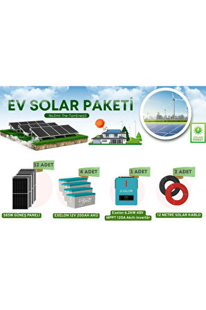 KARAVAN PAKETİ GÜNLÜK KULLANIM İÇİN 9.6kW GÜÇ ÜRETİMİ 6.2kW invertör