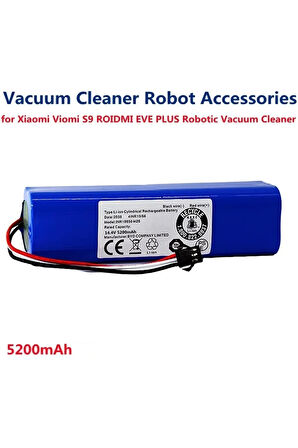 Xiaomi Lydsto R1 Uyumlu Robot Süpürge Batarya 14.8v 5200 Mah Li-ion Pil
