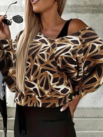 leyla sanat sanata yeni bir bakış açısı Kadın Uzun Kollu Askılı Yuvarlak Yakalı Yırtmaçlı Dalgıç Elb