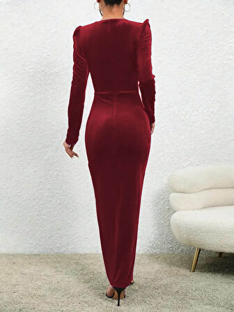 leyla sanat sanata yeni bir bakış açısı Kadın Uzun Kollu Bisiklet Yaka önden Büzgü Detaylı önden çapraz Detay