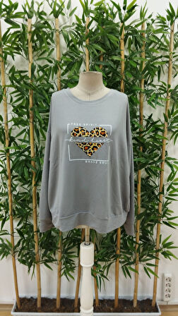 leyla sanat sanata yeni bir bakış açısı Kadın Uzun Kollu Bisiklet Yaka Desenli Viskon Iki Iplik Bluz