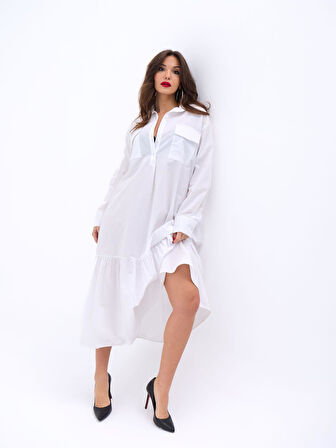 leyla sanat sanata yeni bir bakış açısı 5855 ELBİSE-BEYAZ