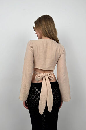 leyla sanat sanata yeni bir bakış açısı Volan Kol Bağlamalı Bluz